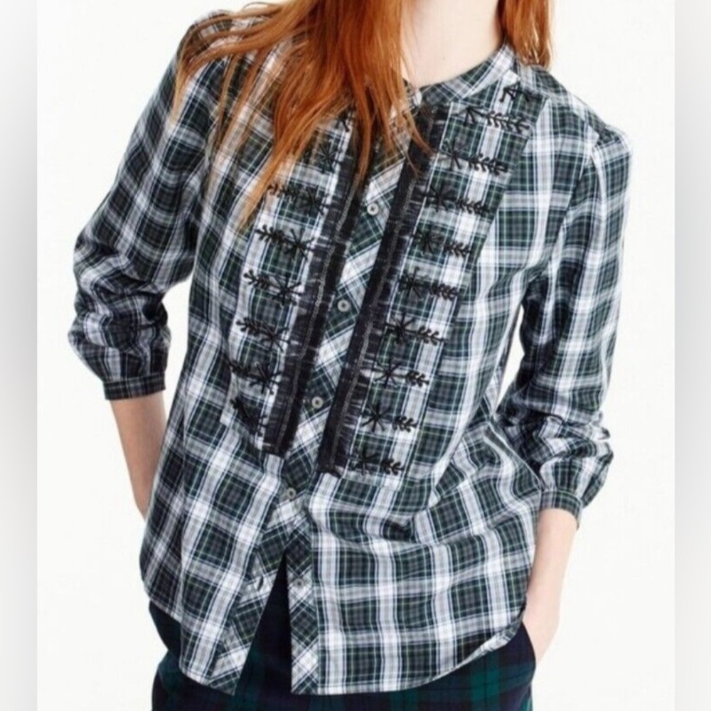J. Crew Long Sleeve Tartan Plaid Button Down Top
